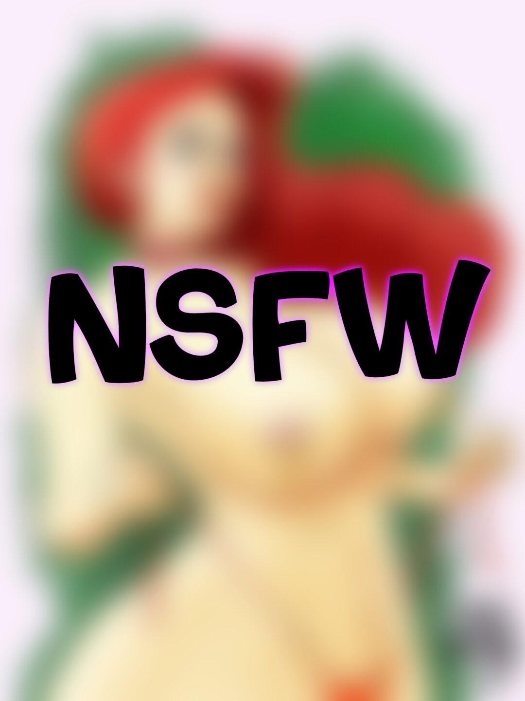 A blurry censored image of a camp counselor pinup